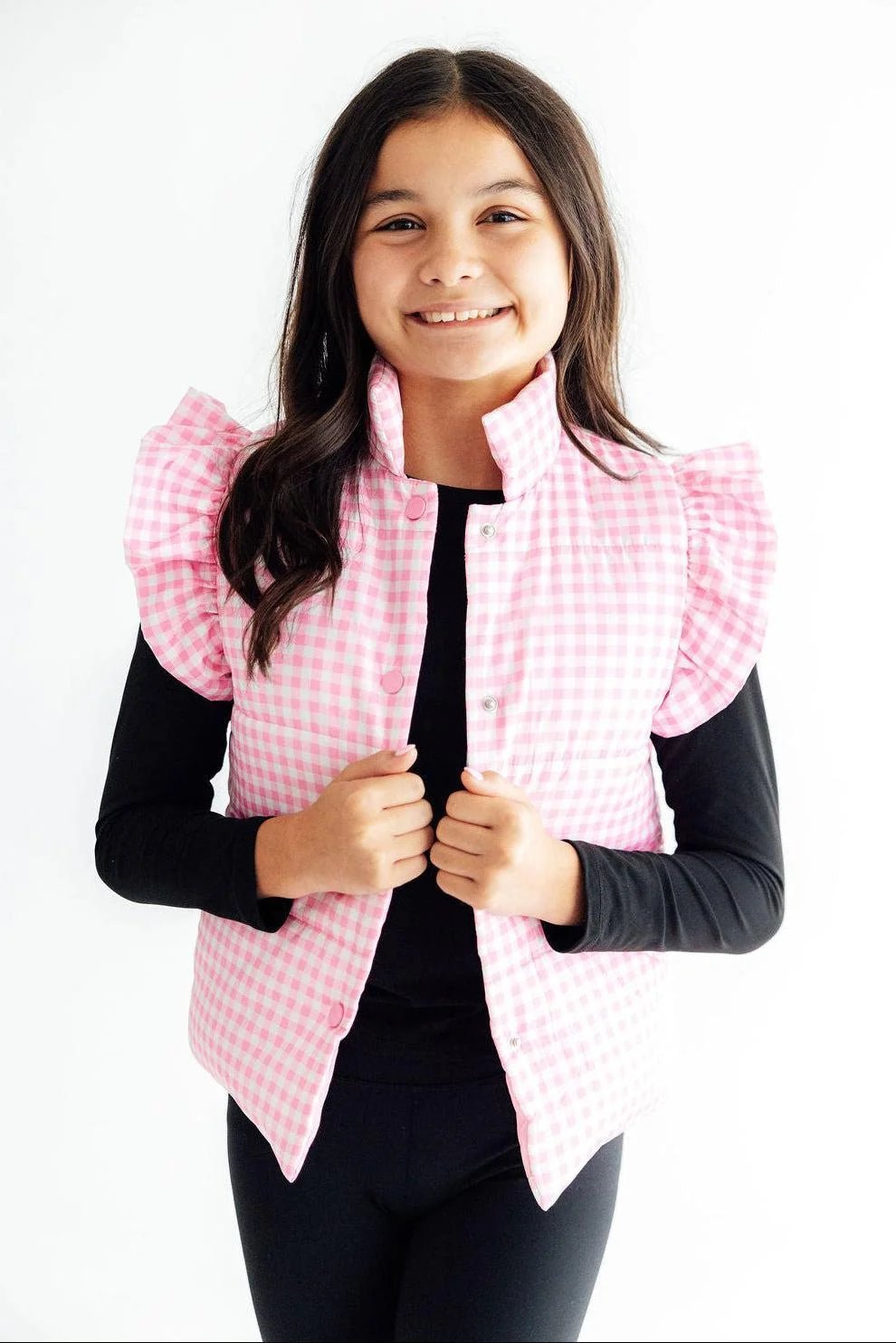 Go-Getter Gingham Puffer Vest - The Nines