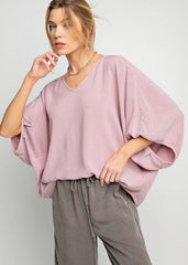 Mineral Wash Flowy Tops - 2 Colors!