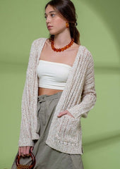 Together Again Natural Crochet Cardigan