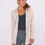 Mono B Natural French Terry Snap Button Shacket - The Nines