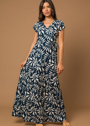 Navy Printed Maxi Dress