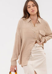 Lightweight Button Down Tops - 5 Colors!