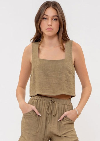 Sweet Summer Time Olive Top