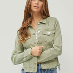 Olive Irregular Frayed Hem Jacket - FINAL SALE! - The Nines