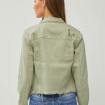 Olive Irregular Frayed Hem Jacket - FINAL SALE! - The Nines