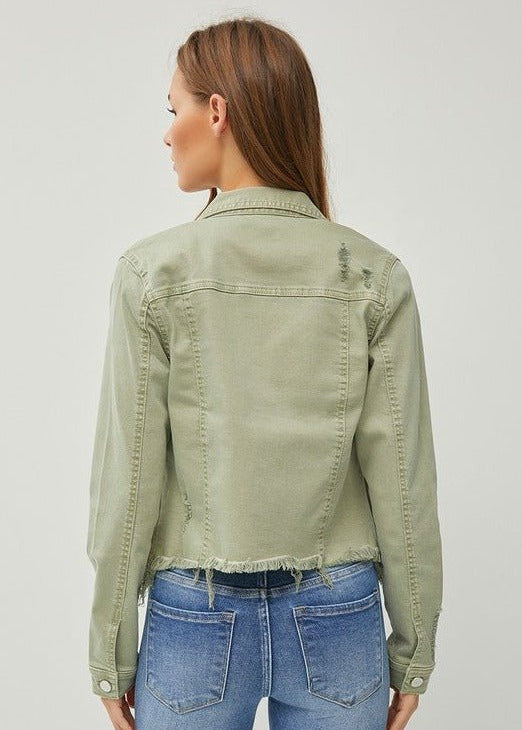 Olive Irregular Frayed Hem Jacket - FINAL SALE! - The Nines
