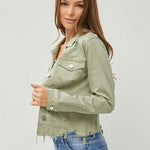 Olive Irregular Frayed Hem Jacket - FINAL SALE! - The Nines