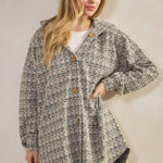 Boucle Black Multi Color Shacket - S - 3X! - The Nines