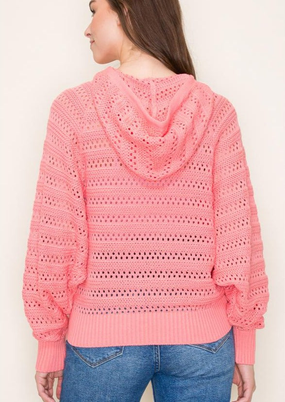 Crochet Dolman Sleeve Hoodies - 2 Colors!