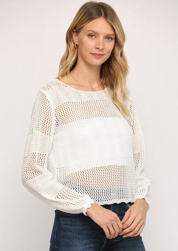 Cropped Open Knit Tops - 2 Colors!