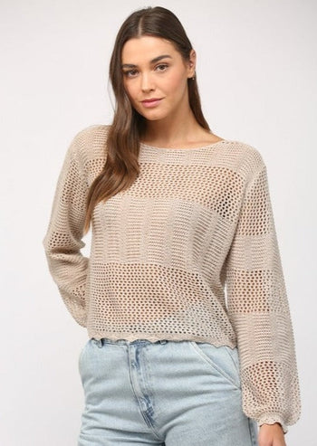 Cropped Open Knit Tops - 2 Colors!