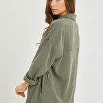 Oversized Tencel Button Down tops - 2 Colors! - The Nines