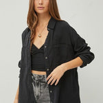 Oversized Tencel Button Down tops - 2 Colors! - The Nines