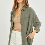 Oversized Tencel Button Down tops - 2 Colors! - The Nines