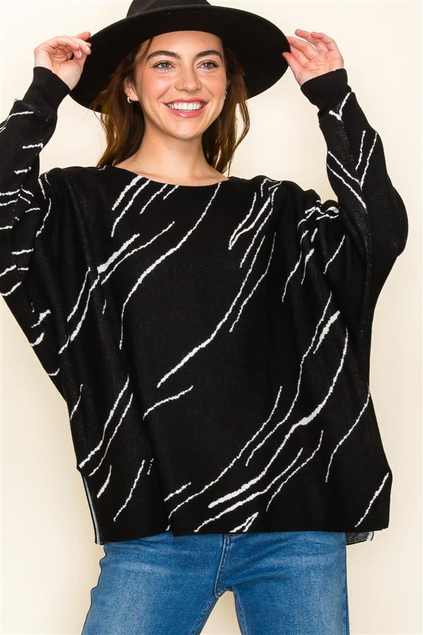 Promise You Printed Oversized Sweater Top - 2 colors!