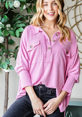 Oversized Ribbed Button Shirts - 3 Colors!