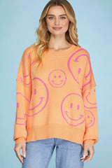 Peach Always Smiling Sweater