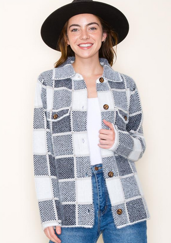 Feeling Inspired Plaid Sweater Jacket - 2 Colors!