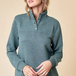 Teal Weekend Outing Quilted Pullovers - The Nines