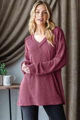 Ribbed Vneck Tops- 6 Colors!