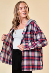 Red & Tan Hooded Flannel