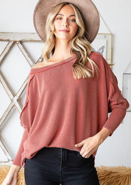 Relaxed Ribbed Tops - 3 Colors!