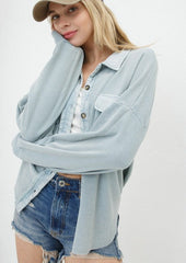 Textured Knit Shirt Jackets - 4 Colors!