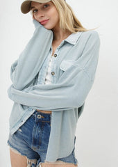Textured Knit Shirt Jackets - 2 Colors!