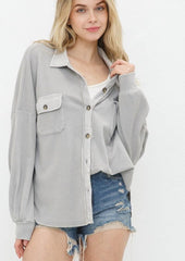 Textured Knit Shirt Jackets - 2 Colors!