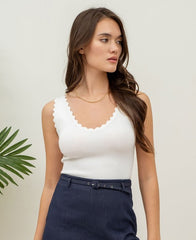 Cropped Scalloped Tanks - 6 Colors!