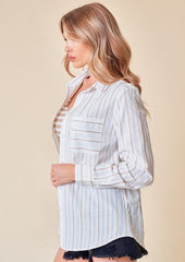 Striped Button Down Tops - 2 Colors!