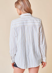 Striped Button Down Tops - 2 Colors!
