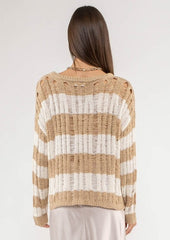 Striped Ladder Open Knit Top - 2 Colors!