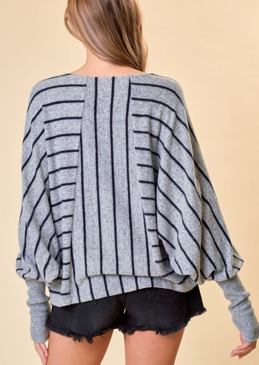 Striped Slouchy Dolman Tops - 2 Colors!