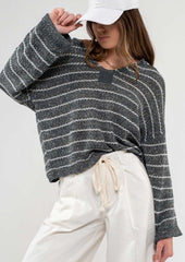 Timeless Striped Knit Pullover - 2 colors!