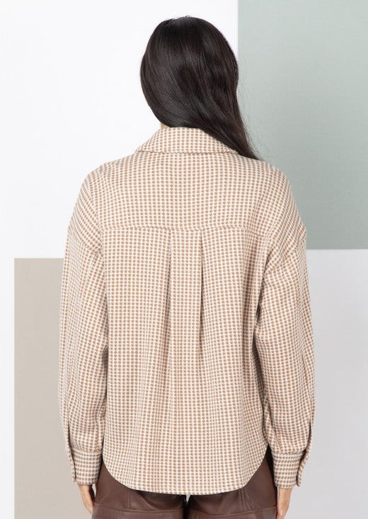 Taupe Soft Checkered Shacket
