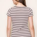 Feels Like Friday Striped Short Sleeve Top - The Nines