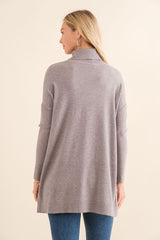 Gray Turtleneck Tunic Pullover