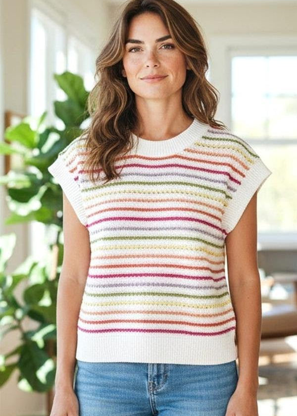 Madeline Multicolor Knit Top - The Nines