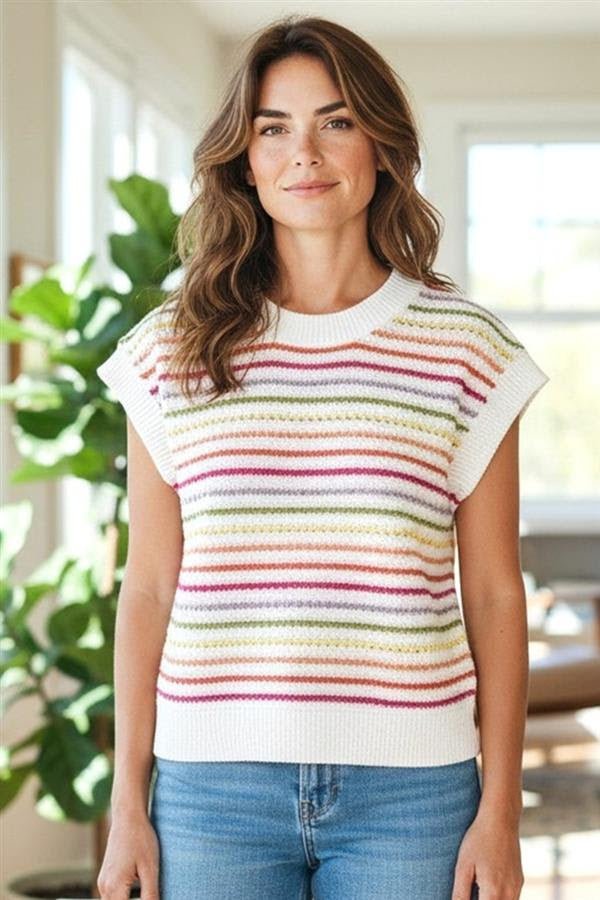 Madeline Multicolor Knit Top - The Nines