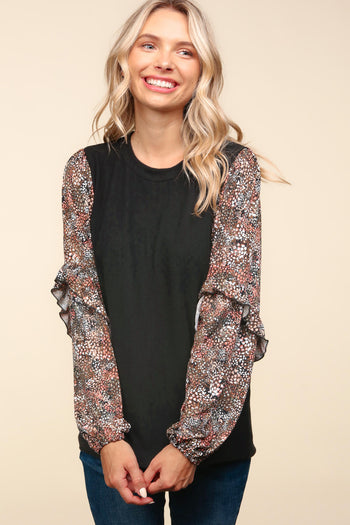 Exciting Seasons Floral Sleeve Top- FINAL SALE