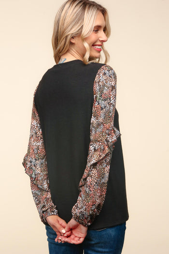 Exciting Seasons Floral Sleeve Top- FINAL SALE