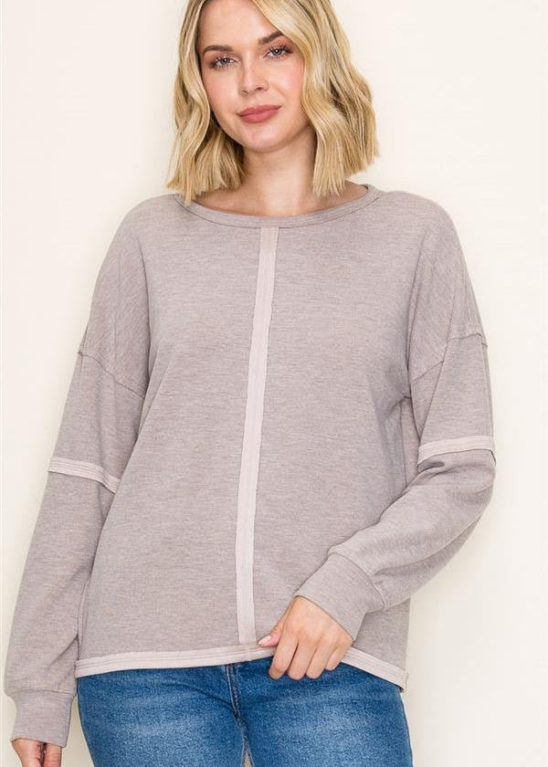 Light Mocha Long Sleeve Top - The Nines