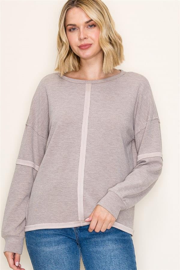 Light Mocha Long Sleeve Top - The Nines