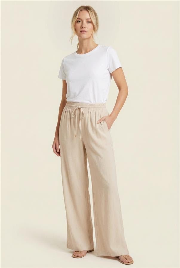 Launa Drawstring Linen Pants - 2 Colors! - The Nines