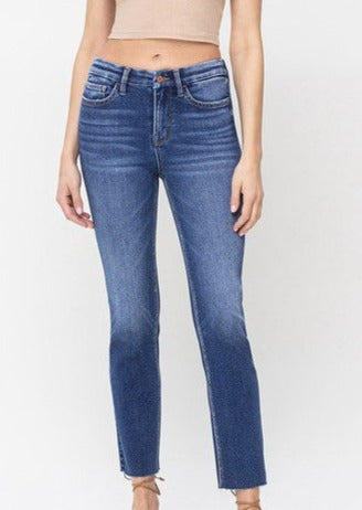 Vervet High Rise Medium Wash Slim Straight Jean