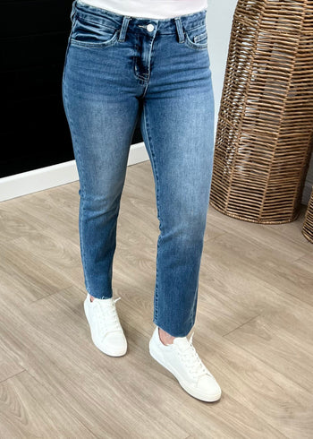 Vervet Carlene Midrise Stretch Slim Straight Jeans
