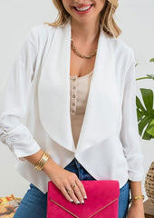 Cropped Cinch Sleeve Blazers - 3 Colors!