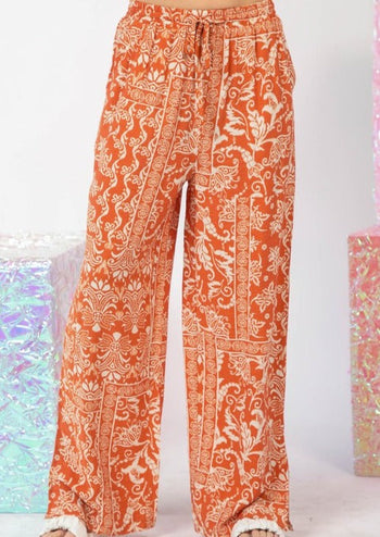 By The Water Wide Leg Printed Pants - 2 Colors!