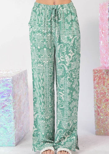 By The Water Wide Leg Printed Pants - 2 Colors!